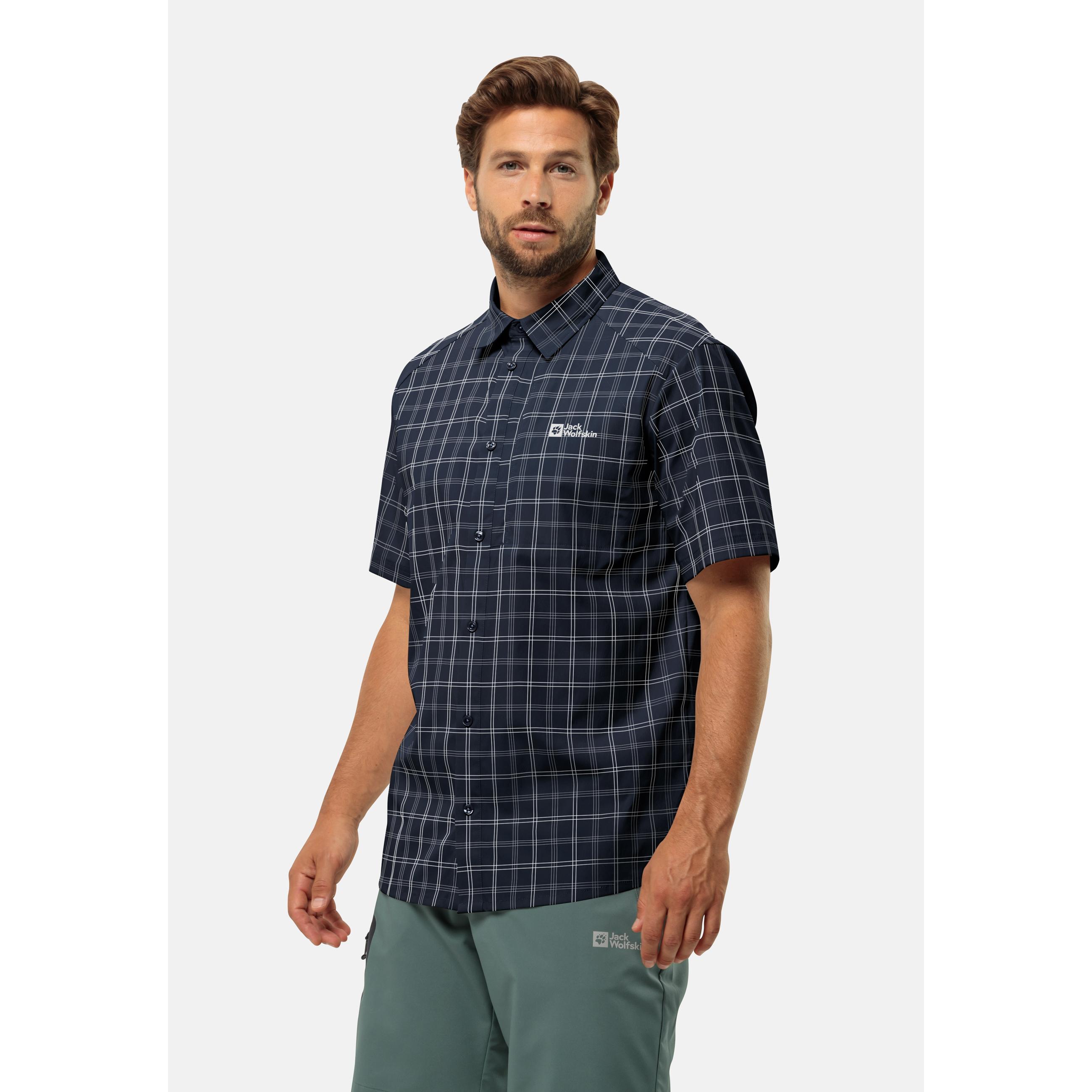 Thumbnail - Jack Wolfskin, Herren, Hemd, Norbo S/S Shirt M, Blau, (L)