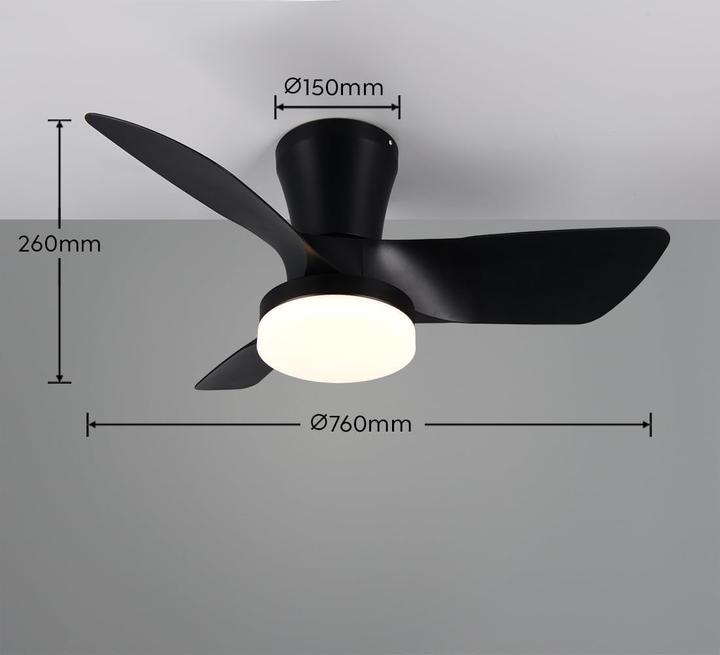 Image du produit RL live your light Ventilateur de plafond LED avec éclairage, 6 vitesses, télécommande, variateur, minuterie, mode nuit