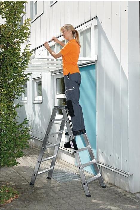 Productafbeelding Munk Trapladder met treden, dubbelzijdig (Trapladder, 8 cm)