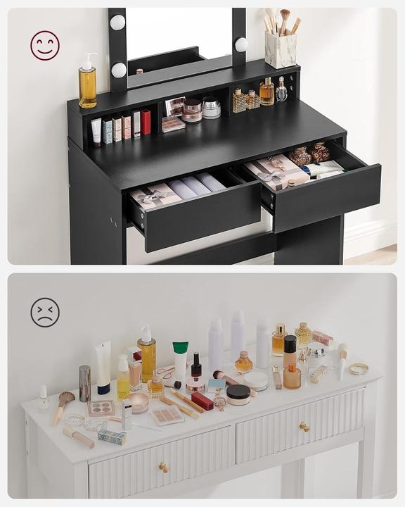 Actual product image Vasagle Schminktisch mit LED-Beleuchtung 80 x 40 x 145 cm (40 x 80 x 145 cm)