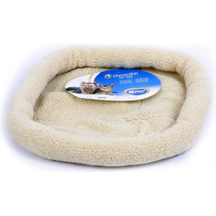Duvoplus Katzenkorb aus Schaffell (Katze), Hundebett + Katzenbett