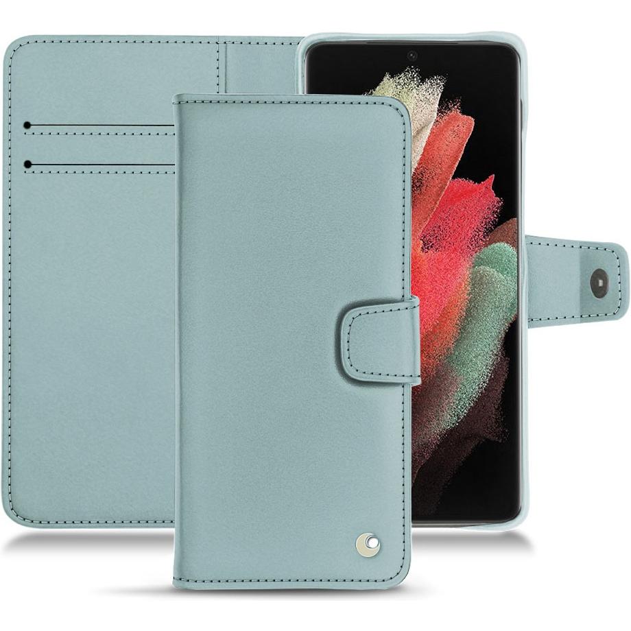 Thumbnail - Noreve Lederschutzhülle Wallet (Samsung Galaxy S21 Ultra), Smartphone Hülle, Blau