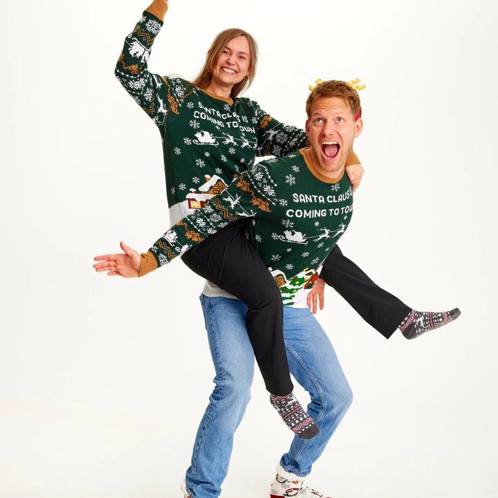 Produktbild Christmas Sweats Santa Claus is Coming to Town LED Sweater (XL)