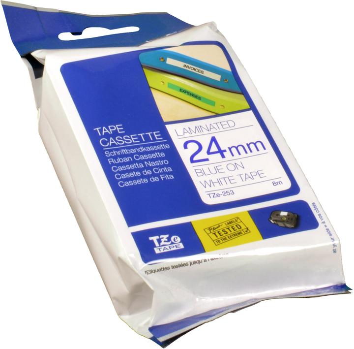 Produktbild Brother Tze-253 (2.40 cm, Weiss, Blau)