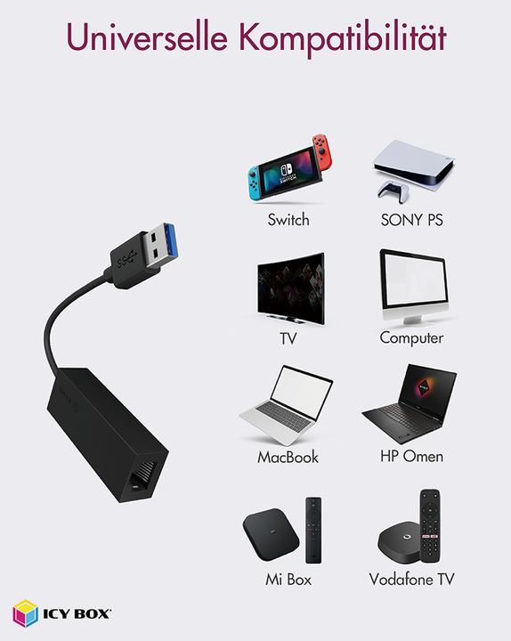 Produktbild Icy Box IB-AC501A (USB, RJ45 Gigabit Ethernet (1x))