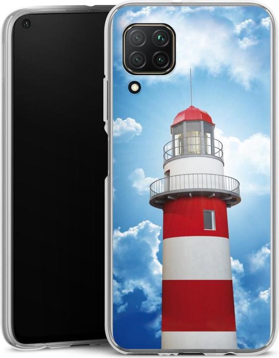 Produktbild DeinDesign Silikon Hülle für Huawei P40 Lite Handyhülle Case Smartphone Schutzhülle Himmel Leuchtturm Wolke (Huawei P40 Lite)