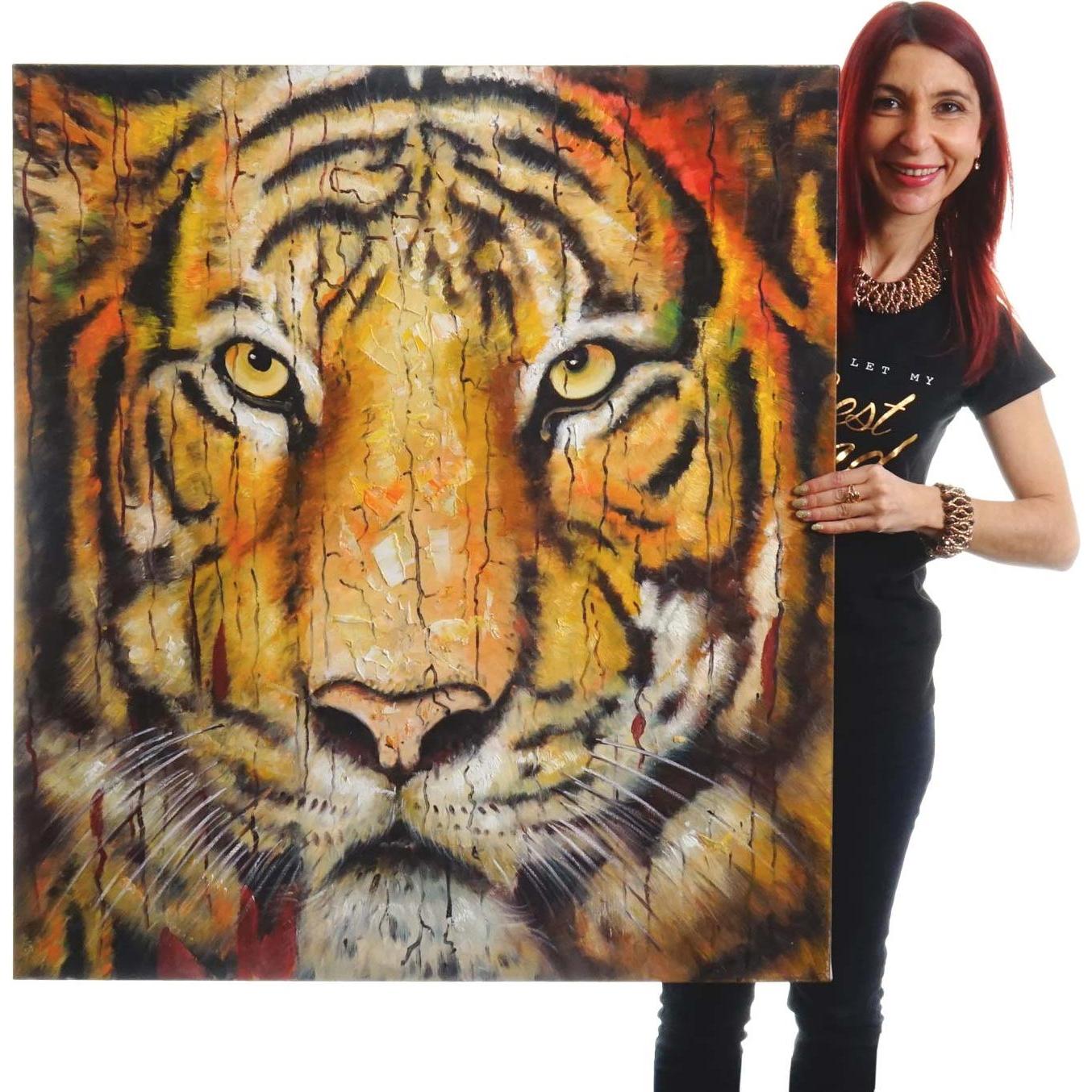 MCW, Bilder, Wandbild Tiger (100 x 90 x 3. 5 cm)