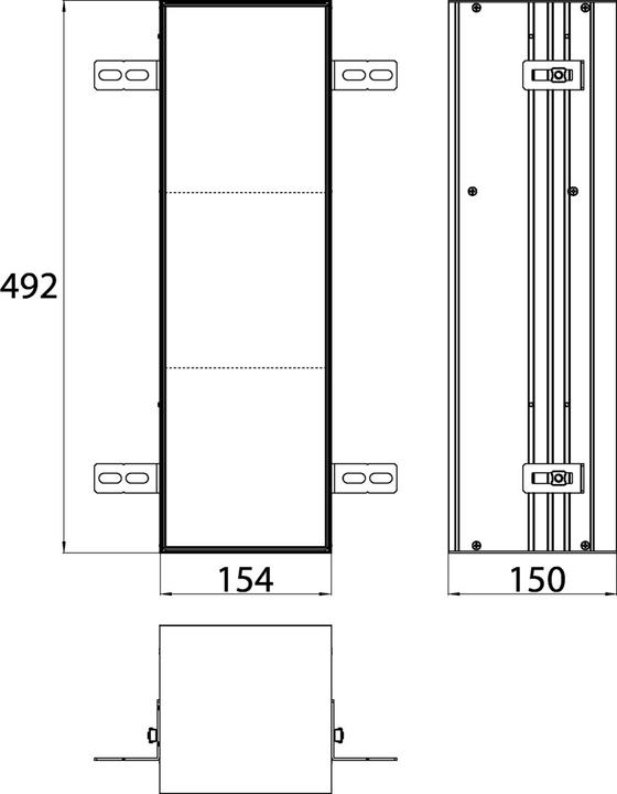 Productafbeelding Emco WC-module ASIS PLUS UP 492x154mm Deurscharnier links Aluminium