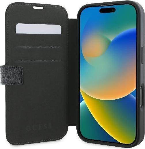 Produktbild Guess GUBKP16L4GMGGR iPhone 16 Pro 6.3" czarny/black book 4G Metal Logo (Apple iPhone 16 Pro)