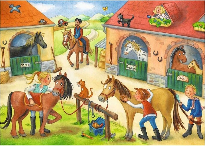 Produktbild Ravensburger Kleinkinder Puzzle Ferien auf dem Reiterhof (12 Teile)