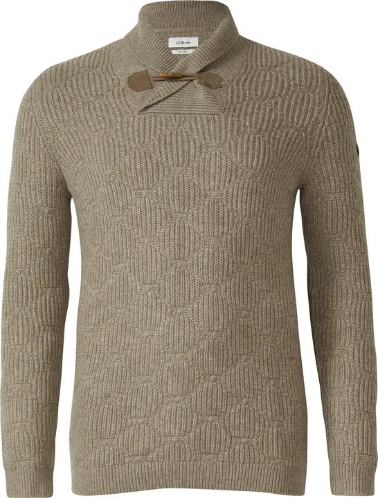 Image du produit s.Oliver Strickpullover Wollmix-Pullover mit Schalkragen und Struktur (XXL)