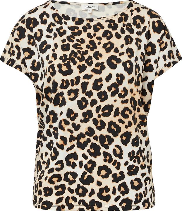 S.Oliver T-Shirt Viskosemix-T-Shirt im Relaxed Fit mit Leo-Muster