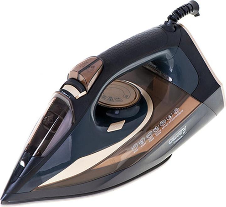Camry Steam Iron CR 5036 3400 W, Water tank capacity 360 ml, Continuous steam 50 g/min, Black/Gold (3400 W, 95 g/min)