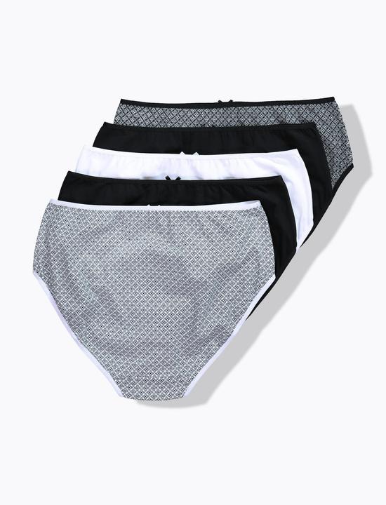 Produktbild Ulla Popken Midislips, 5er-Pack, Muster / einfarbig (60)