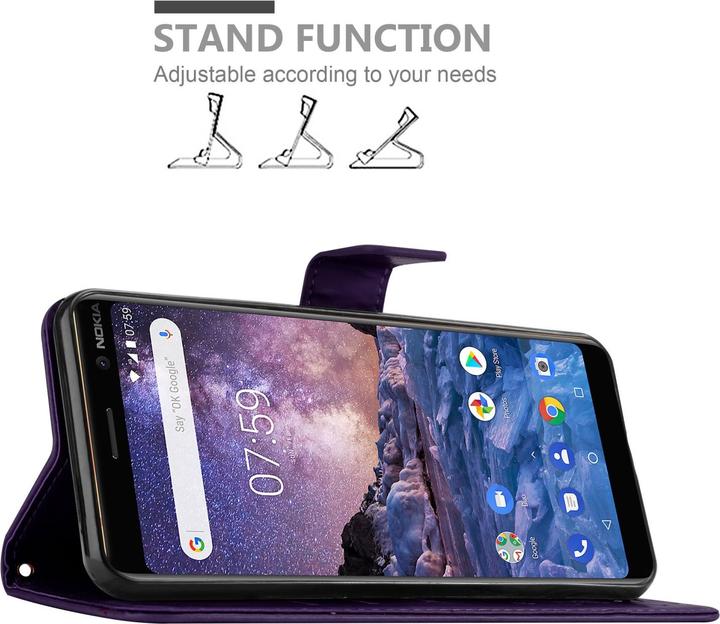 Actual product image Cadorabo Flower Book Case for Nokia 7 PLUS (Nokia 7 Plus)