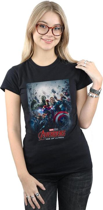 Actual product image Marvel Womens/Ladies Avengers Age Of Ultron Poster Cotton T-Shirt (M)