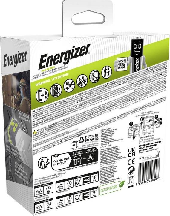Productafbeelding Energizer Pro Series Hybrid Set LED-hoofdlamp Li-ion oplaadbaar of op batterijen 500 l (500 lm)