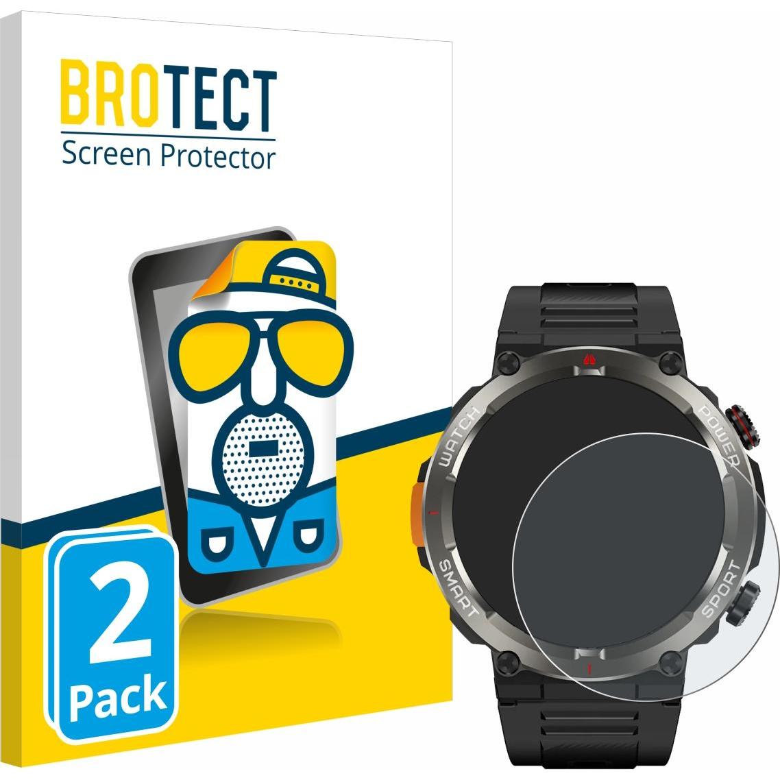 BROTECT Entspiegelungsfolie Displayschutz Displayschutzfolie Folie Matt, Smartwatch Schutzfolie, Schwarz