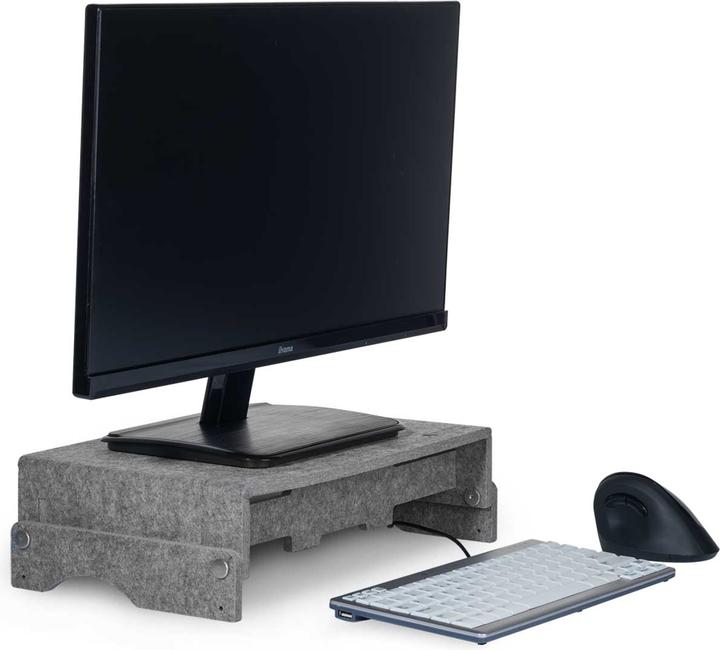 Produktbild Bakker Elkhuizen Monitorständer Q-Riser 110 Circular, grau retail (Tisch, 30", 10 kg)