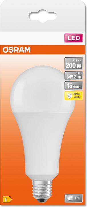 Productafbeelding Osram LED STAR mat SMD/HeatSink CLA 200 24,9W/827 E27 3452M BOX (E27, 24.90 W, 3452 lm, 1 x, E)