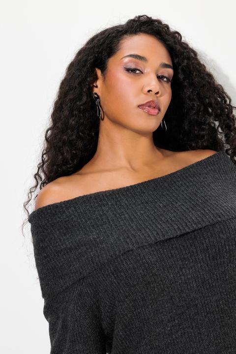 Produktbild Ulla Popken Pullover, Schulterausschnitt, Langarm, weicher Feinstrick (56)
