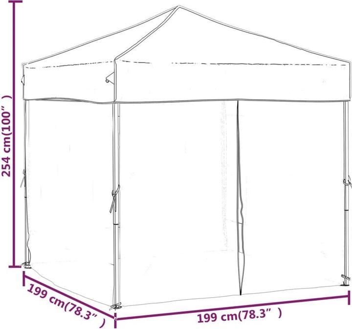 Produktbild vidaXL Partyzelt (199 cm, 199 cm)