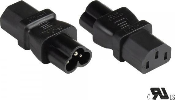 Good Connections Adaptateur électrique Prise IEC C6 (droite) vers prise IEC C13 (droite), UL, noir, ®