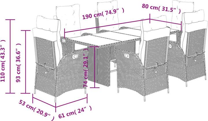 Produktbild vidaXL Garten Essgruppe