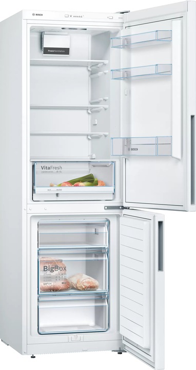 Produktbild Bosch Hausgeräte Serie 4 KGV362WEAS, 308 L, SN-T, 4.5 kg/24h, E, Fresh zone compartment, White (308 l)