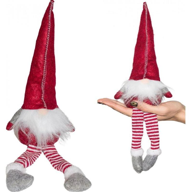 Saska Garden, Decorazione natalizia, Skrzat Krasnal Gnom Dekoracyjny 30+15cm Czerwony