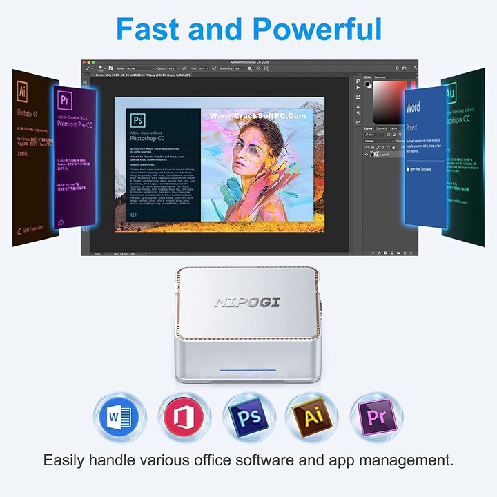 Produktbild NiPoGi GK3 Mini PC (Celeron J4125, 8GB Ram, 256GB M.2)