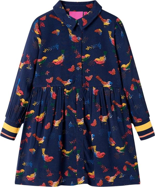 Produktbild vidaXL Kinderkleid mit Langen Ärmeln Marineblau (140)