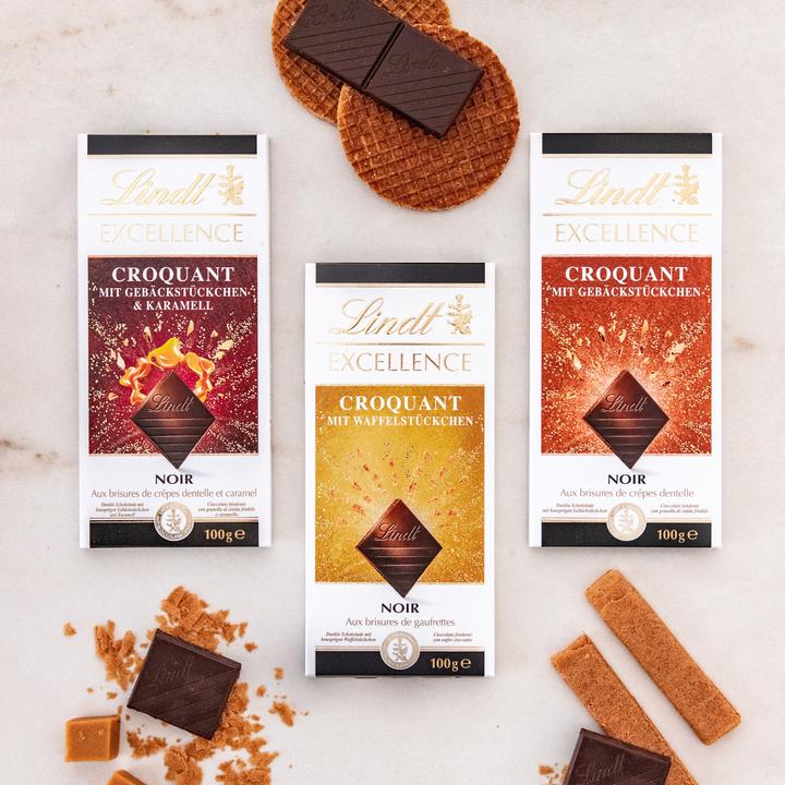 Produktbild Lindt Excellence Dunkel mit Gebäckstückchen (100 g)
