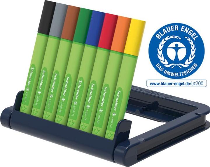 Produktbild Schneider Fineliner Link-It - Etui à 8 Stk. (Mehrfarbig, 8x)