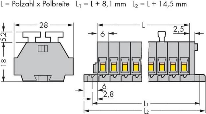 Actual product image Wago 6 way quick connect terminal block