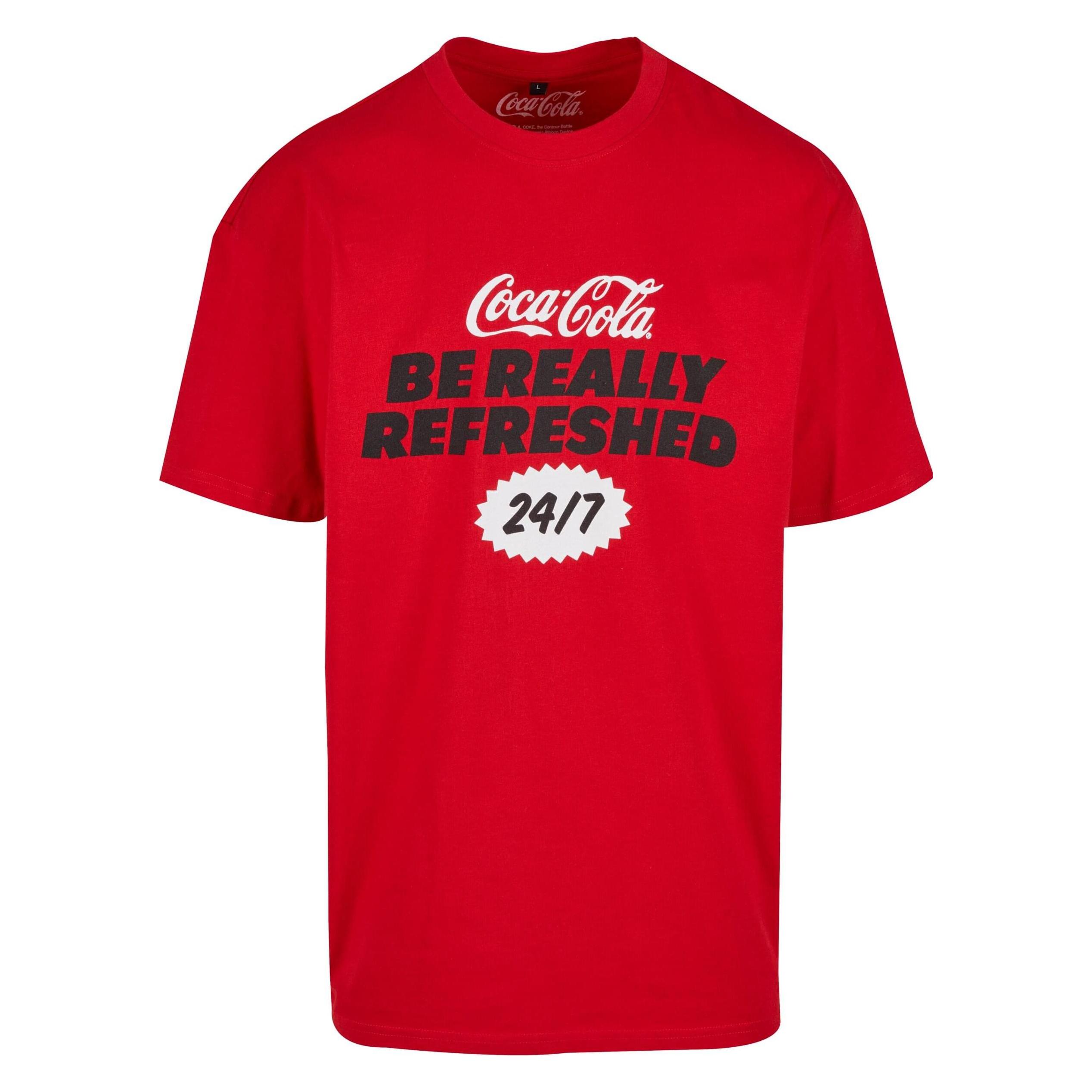 Merchcode, Herren, Shirts, Coca Cola Refreshed Oversize Tee - 174175, Rot, (L)