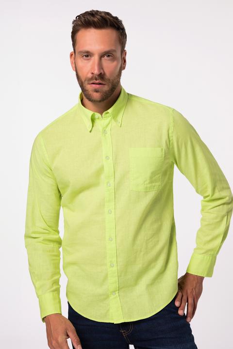 Produktbild JP1880 Hemd, Langarm, Leinenmix, Buttondown-Kragen, Modern Fit (5XL)