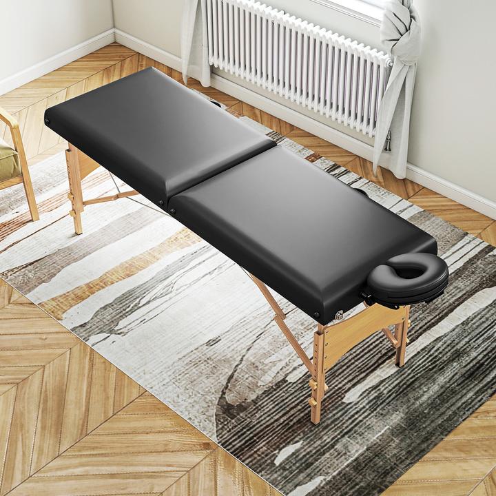 Actual product image Homcom Massageliege Kunstleder, Holz Schwarz