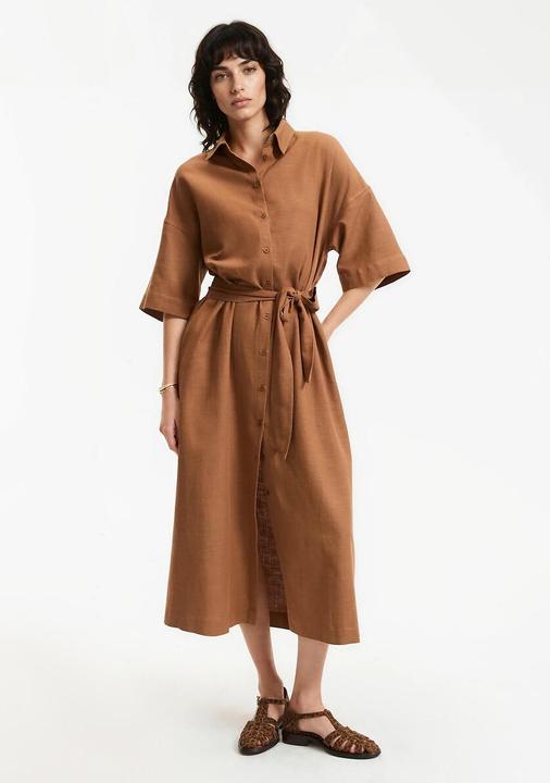 Image du produit La Redoute Collections Hemdkleid lang Ärmel Ellbogen gegürtet (M)