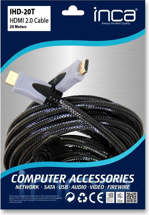 Actual product image Inca HDMI cable IHD-20T 2.0 connection cable (20 m, HDMI, 2.0)