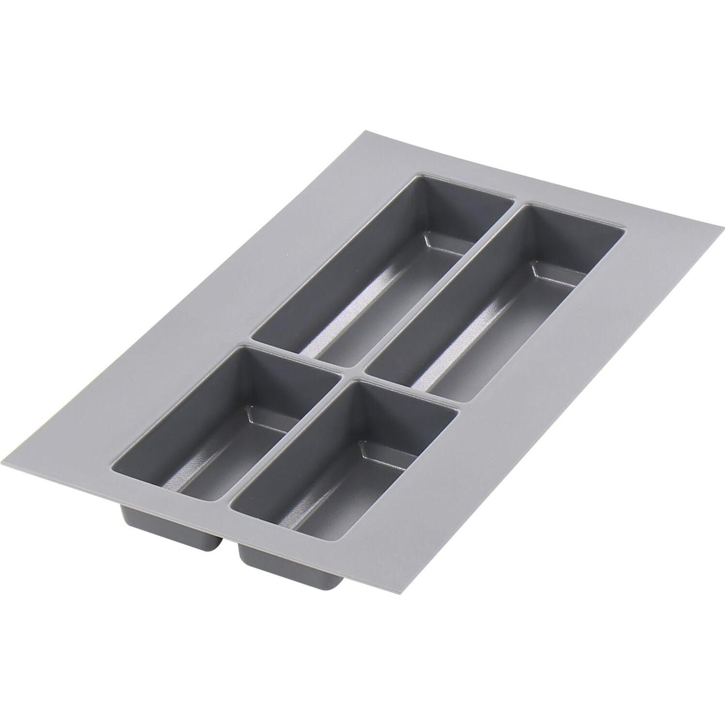 Agoform Besteckeinsatz Classico kürzbar 490x290x50,5mm, Kunststoff schiefergrau, Besteckkasten, Grau