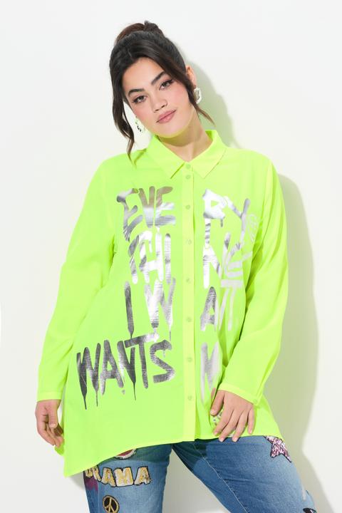 Actual product image Angel of Style Bluse, A-Linie, Metallic-Schriftzug, Zipfelsaum (54)