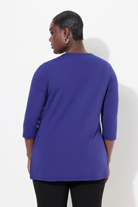 Produktbild Ulla Popken Shirt, tiefer Rundhalsausschnitt, 3/4 Arm (42, 44)