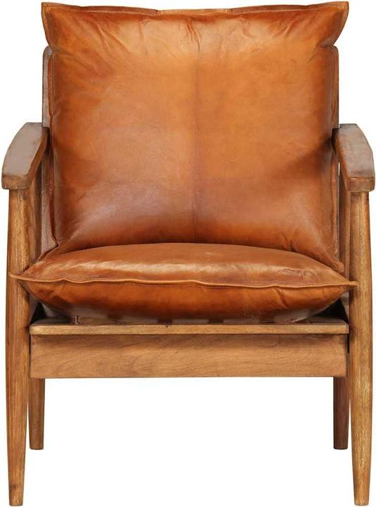 Produktbild vidaXL Sessel Schwarz Echtleder und Massivholz Akazie,Farbe