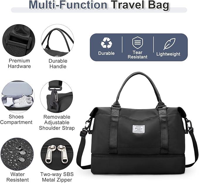 Actual product image Only-Bags.Store 3pcs travelling with a large carry-on bag, a sports bag, and a waterproof luggage