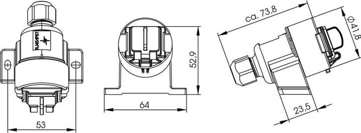 Actual product image Telegärtner RJ45 junction box variant 6 socket, straight poles: 8P8C J00020A0436 Light gray J00020A0436 1 pc.