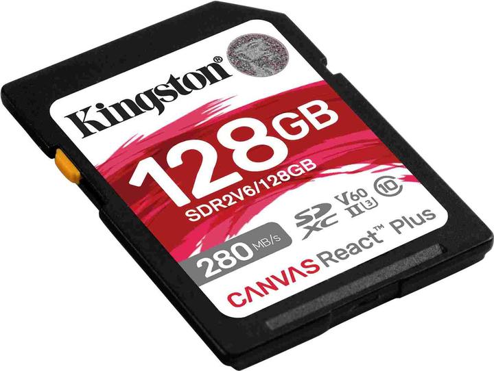 Image du produit Kingston Canvas React Plus V60 (128 Go, SDXC, U3, UHS-II)