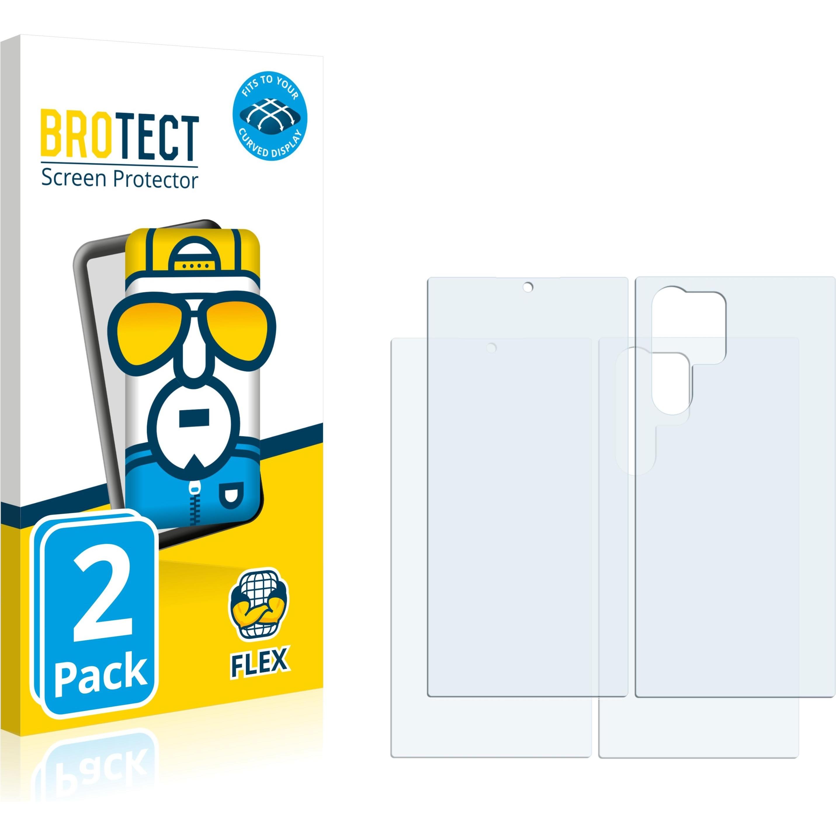 BROTECT Full-Cover Displayschutz (2 Stück, Samsung Galaxy S22 Ultra (5G)), Smartphone Schutzfolie, Transparent