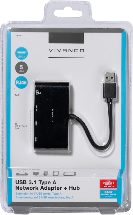 Produktbild Vivanco USB 3.1 Hub (USB-C, 4 Ports)