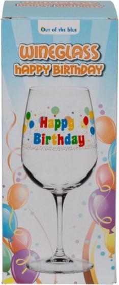Actual product image Out of the blue Happy Birthday wine glass (50 cl, 1 Glasses, White wine glasses)